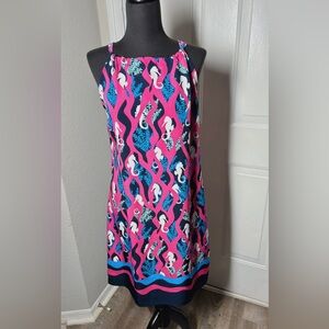 Crown & Vibrant Pink and Blue Patterned Garment
